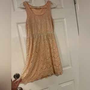 Peach and white dress